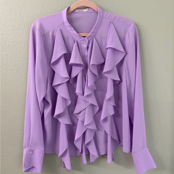 Moda Luxe Tops - Lavender Moda Luxe Ruffle Blouse